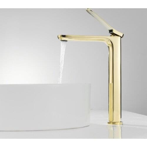 Bathroom Basin Faucets Solid Brass Sink Mixer Tap Hot & Cold Lavatory Crane Single Handle Rotatable Faucets Gold/Black/Chrome