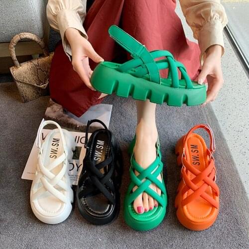 Beige Heeled Sandals 2021 Summer Clogs Wedge Sale Of Womens Shoes Ankle Strap Espadrilles Platform Cross Med Muffins shoe Black