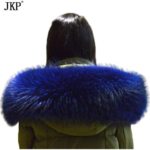 Women 100% Natural Raccoon Fur Collar Raccoon Fur Scarf Winter Warm Fur Collar Scarves