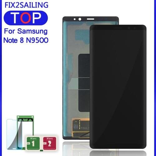 Super AMOLED LCD For Samsung Galaxy Note 8 N9500 N9500F N900D N900DS 6.3" LCD Display 100% Tested Touch Screen Assembly