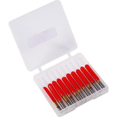 10pcs 3.175mm Titanium Coated Engraving CNC Bit Router Carving Tool 30 Degree Tip 0.2mm Engraving Routers Hot Sale