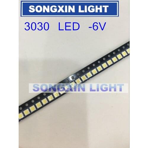 100PCS SMD 3030 LED cool White light Lighting Application 1W 6V 3MM*3MM LED
