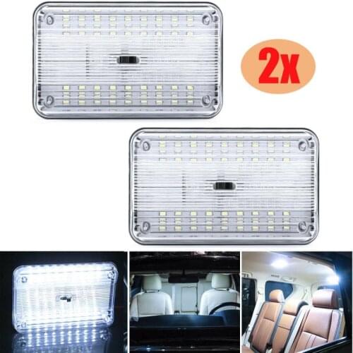 2 Pcs 12V Night Light Car LED Roof Light Ceiling Lamp 6000K Automobile Interior Reading Light Dome Universal Trunk 36 SMD LED