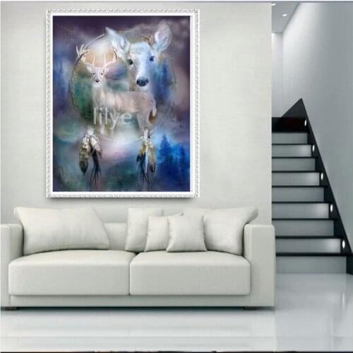 5D DIY Diamond painting Full square Diamond Embroidery Sika deer picture of Rhinestones Mosaic diamond Cross Stitch Kits FG1097