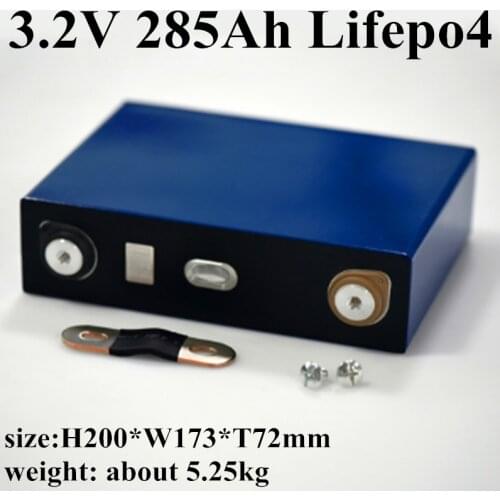 4pcs 285Ah 3.2V Lifepo4 batteries lifepo4 battery with busbar and bolts for power storage system 12V 24V 48V Battery Pack DIY