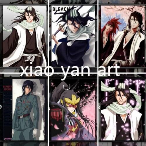 DIY Diamond Painting Bleach Kuchiki Byakuya Anime Diamond Mosaic Cross Stitch Kits Full Diamond Embroidery Room Decoration