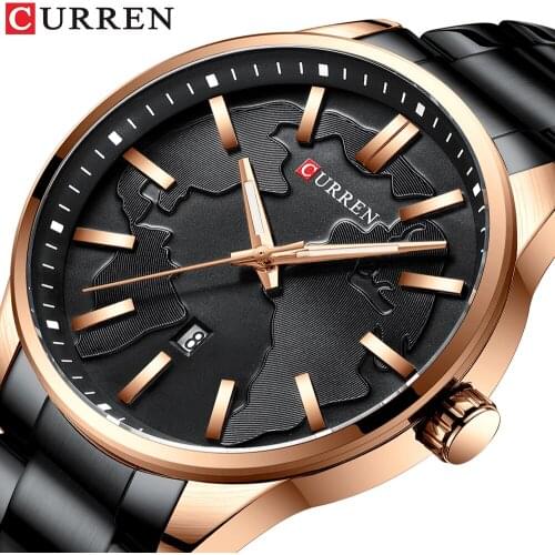 CURREN Fashion Business Watches Men Creative Design Dial Quartz Watch Stainless Steel Band Wristwatch Relogio Masculino 2021