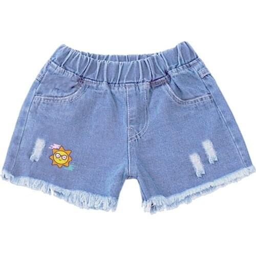 Girls Jeans Short Pants Baby Casual Kids denim shorts double heart pattern jeans for baby girl girls pants jeans
