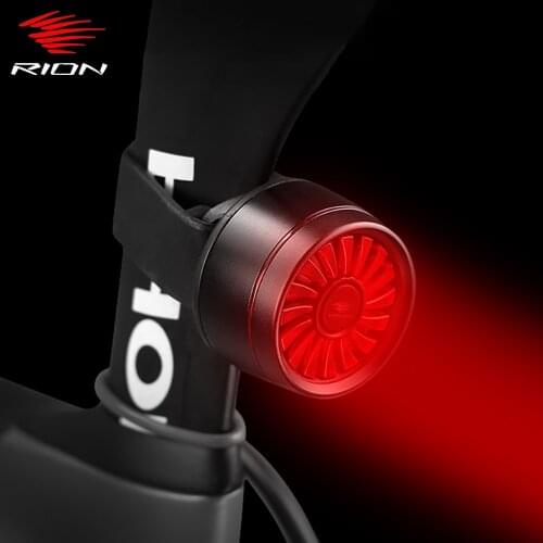 RION Flashlight LED Lantern for Bike Back Lights Rear Bicycle Tail Light Taillight Rechargeable USB Intelligent Accessories Lamp