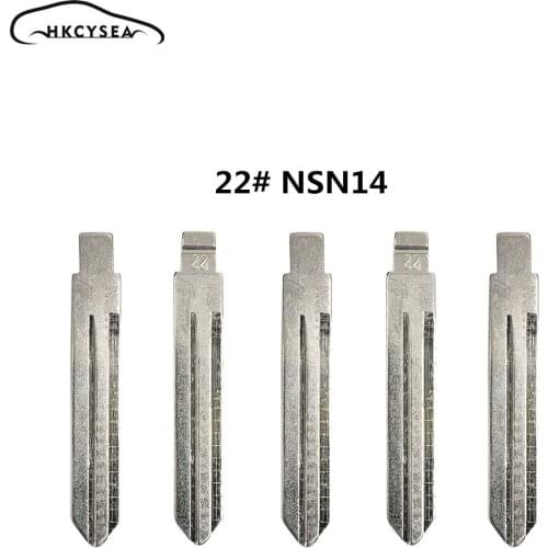 HKCYSEA Engraved Line Blank Scale Shearing Teeth Uncut Key Blade 22# NSN14 for Nissan Teana for Lishi 2 in 1 Tool