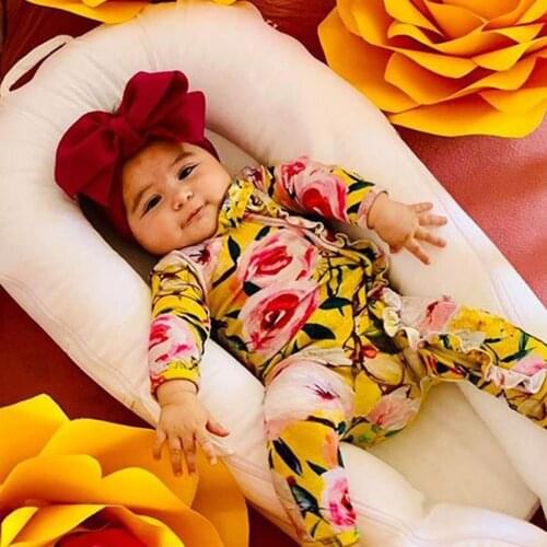 Newborn Infant Baby Girl Boy Footed Sleeper Romper Headband Clothes Outfits Set baby sleepsuit 2020 girls clothing ruffle romper