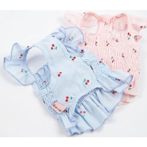 Summer Dog Dress Chiffon Dog Skirt Cat Chihuahua Yorkshire Yorkie Clothes Doggy Doggie Puppy Clothing Small Pet Apparel Outfit