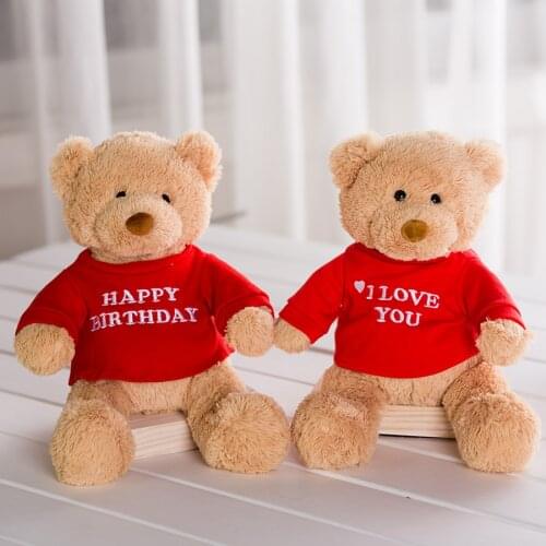 Happy Birthday Teddy Bear Plush Toys Dark Brown Bear Super Big Hugging Pillow Animal Cushion Children Birthday Gift