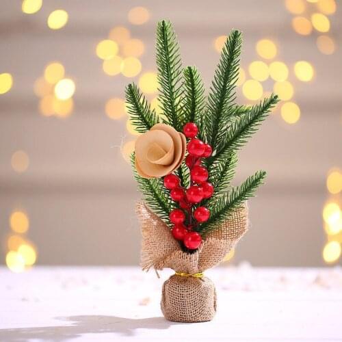 25CM Mini Christmas Tree Fake Pine Trees DIY Xmas Photo Prop For Christmas Party Table Miniature Ornament New Year Home Decor U3