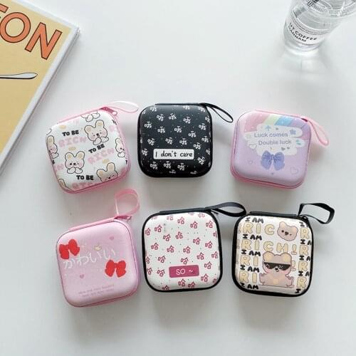 Earphone Case Box Storage Bag Cartoon big Zipper Hard Headphone Case Protective USB Cable Organizer Portable Earbud Accessories
