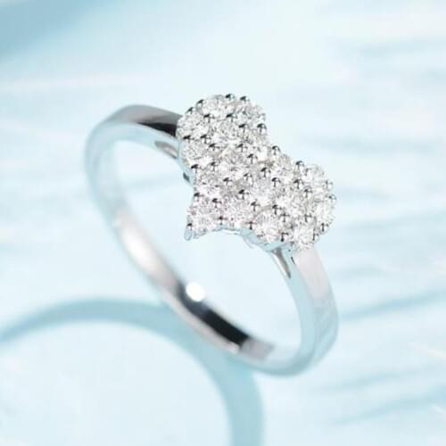 WYJZY 100% new high quality zircon heart ring ladies casual dress jewelry classic trend with ring lover surprise gift