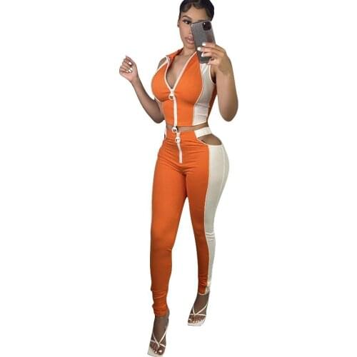 New European and Beautiful Womens Self-Cultivation Hit Color Sports Suit Stitching Fashion Suit