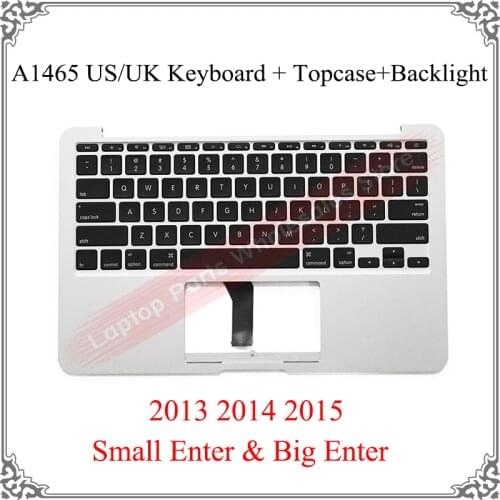 Laptop Original A1370 A1465 US UK Keyboard For Macbook Air A1465 A1370 UK US Keyboard Backlight Topcase Plam Rest 2013 2014 2015