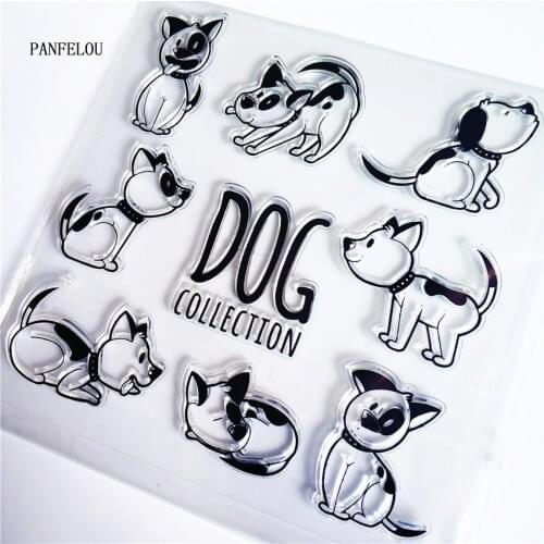 PANFELOU Naughty dog Transparent Silicone Rubber Clear Stamps cartoon for Scrapbooking/DIY Easter wedding album