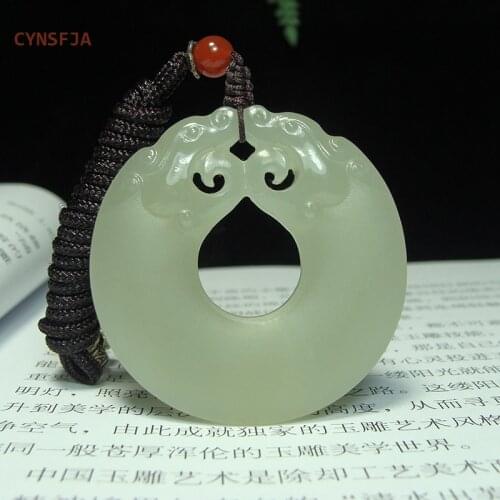 CYNSFJA New Real Rare Certified Natural Hetian Jade Nephrite Mens Lucky Amulets Dragon Jade Pendant High Quality Best Gifts