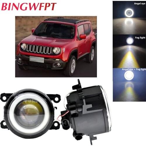 2pcs/set DRL LED Fog Light Angel Eye For Jeep Renegade BU 2015 2016 2017 For Citroen Berlingo Box B9 2012-2015