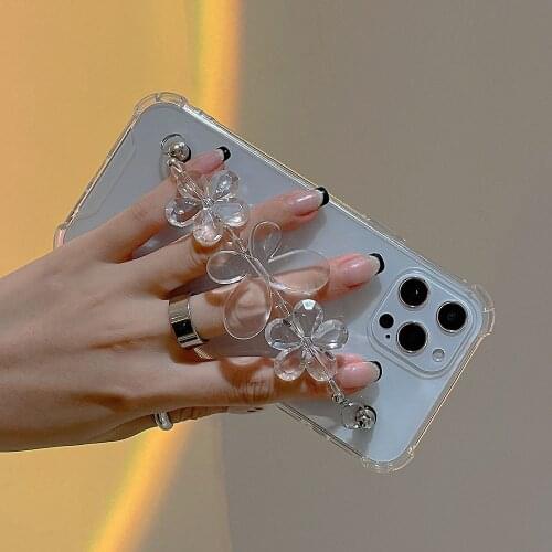 For iphone 12 Case Fashion Crystal flower Bracelet shockproof Clear Phone Cases for iPhone 7 12 11 Pro Max 8 Plus XS XR SE 2020