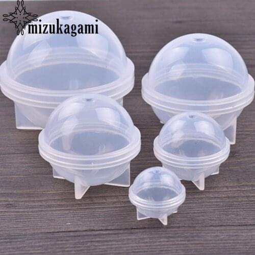20-60mm Round Sphere Craft DIY Transparent UV Resin Liquid Silicone Combination Molds 1PCS for DIY Making Finding Accessories