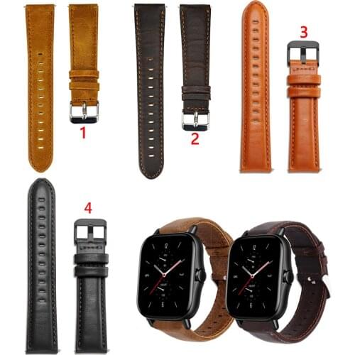 20mm 22mm Genuine Leather Watch Band Strap for Huami Amazfit GTS 2 2E GTS2 mini GTR 42mm Neo Wrist band for Bip S U Lite strap