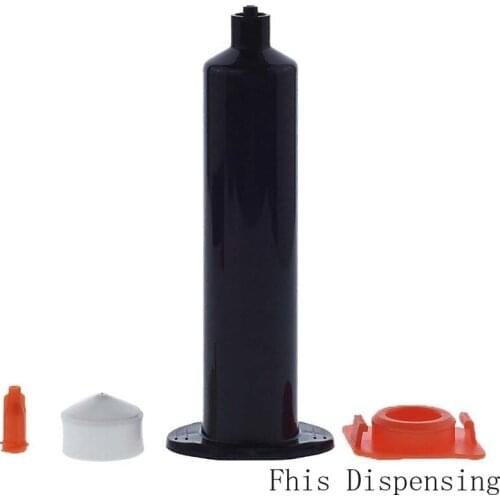 30cc Black Adhesive Dispensing Syringe Needle Sleeve Pneumatic Cylinder UV Free Shipping Pack of 20