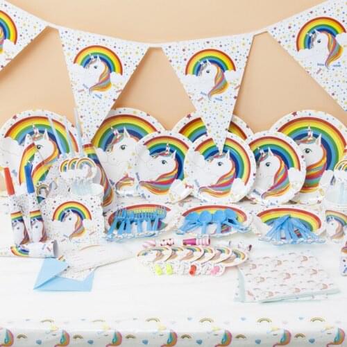 Unicorn Theme Package Creative Baby Birthday Party Dressing unicorn party supplies table decoration unicornio party