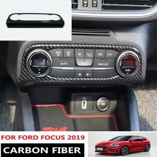 DNHFC Interior air conditioning switch button decorated with carbon fiber style sequins For ford focus 2019 2020 MK4 ST-LINE LHD