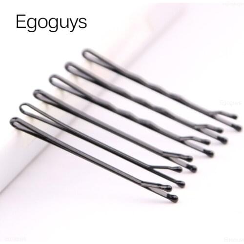 10PCS Girls Black Hair Clips Women Bobby Pins Waved Hairpins Metal Thread Curly Barrettes Lady Wavy U-shaped Hair Styling Tools