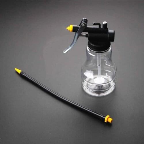 1PC Oil Can Oiler Pump High Pressure Transparent 250ML Portable Lubrication Machine Plastic Manual Oiling Gun Soft Copper Mouth