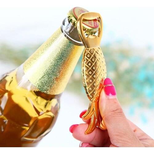 1pc Bottle Opener Golden Pineapple Shape Alloy Tool Wedding Party Birthday Baby Shower Favor Gift Souvenirs 2018
