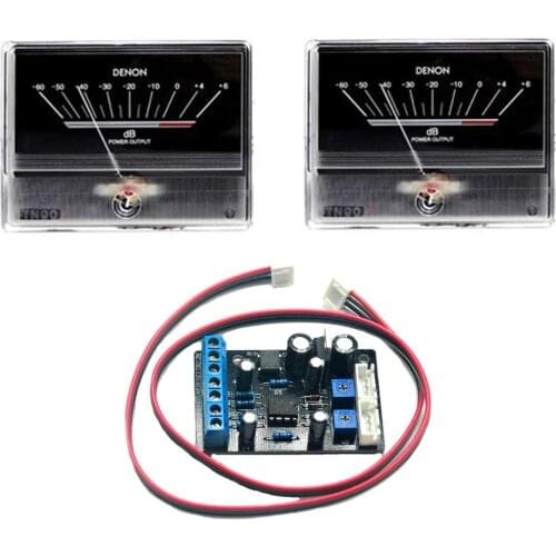 2pcs TN90 Denon VU Meter DB Level Header Audio Power Amp Backlight w/backlight & 1pcs TA7318P Driver Board
