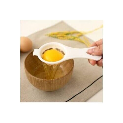 2015 Kitchen Gadget White Egg Separator Sifting Plastic Filter Sieve Divider Holder Kitchen Tools