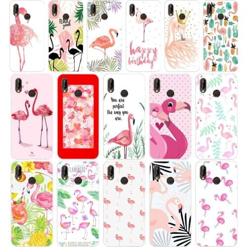 221H Hot Flamingo Phone Cases Summer Flamencos Pattern Soft Silicone Tpu Cover Case for huawei Nova 3 3i p smart
