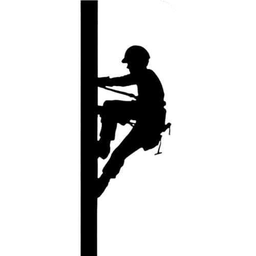 5.2cm*14.5cm Lineman Linemen Journeyman Electrician Power Pole Fun Car Sticker Decals Decor Black/Silver Vinyl S6-3903