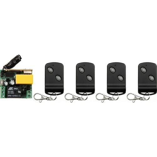 AC220V 1CH Relay Wireless Remote Control Switch Receiver Transmitter Learning 315/433 Normally Open/Closed Door Access LED/lamp