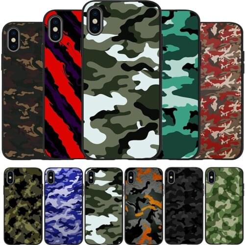 Army Green Camouflage black Phone Case For iPhone 11 XR XS Max 7 8 6 6S Plus 5 5S SE 2020 Back Cover For iPhone 11 Pro Shell