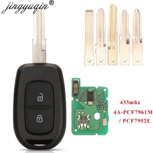 Jingyuqin Remote Car Key 433mhz with PCF7961M 4A Chip for Renault Sandero Dacia Logan Lodgy Dokker Duster Trafic Clio4 Master3