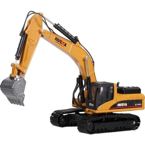HUINA 1710-2 1714-2 1/50 Metal Alloy Excavator Loader Static Model Toy Non-Remote Control Construction Engineering Car