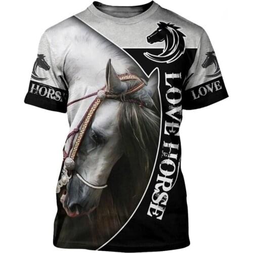CLOOCL Love Horse Series T-shirts Popular Animal 3D Print Men Clothing Men Casual Tops Women Harajuku T shirts S-7XL