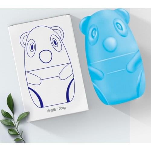 1Pc Cute Blue Bear Toilet Cleaner Magic Automatic Flush Toilet Cleaner Helper Blue Bubble Cleaning Deodorizes Bathroom 60 Days U