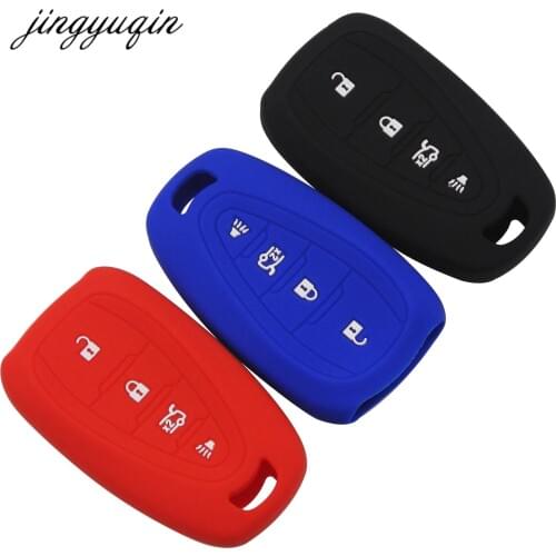 Jingyuqin 30pcs/lot Silicone Car Key Cover FOB Case For Chevrolet Cruze 2016 Malibu XL Camaro Smart Remote Key Case Jacket