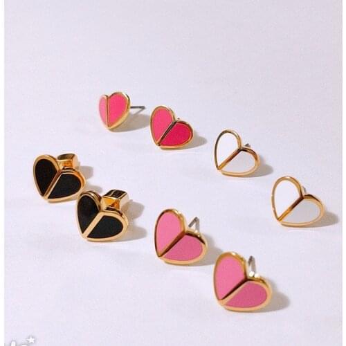 Euro-American Minority Brand Classic New Peach Heart Ear Nails Four Colors earrings