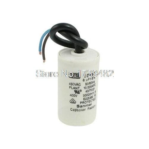 Polypropylene Film Cylinder Shaped CBB60 8uF Motor Running Capacitor