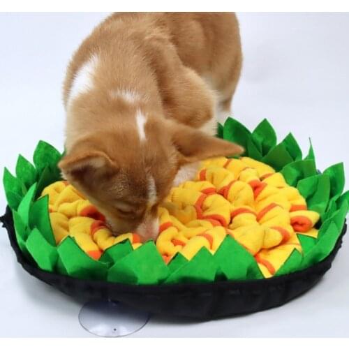 Round Pet Dog Snuffle Mat Nose Smell Training Sniffing Pad Dog Puzzle Toy Slow Feeding Bowl Food Dispenser Carpet