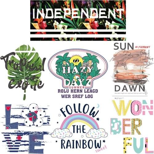 Fashion Letter Heat Transfer Vinyl Clothing Stickers on Clothes Iron on Transfers For Clothing Prints For T-Shirt Applique Cloth