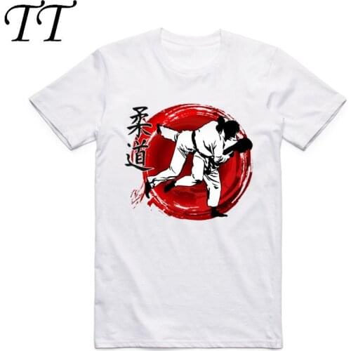 2019 Judo Printed Mens Fashion T Shirt Summer Fashion O Neck Short Sleeves White T-shirts Casual Cool Top Tee Swag